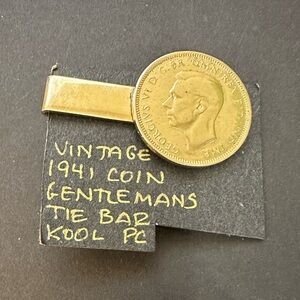 Vintage Coin Tie Clip Gold Georgivs Vi Dri Gratia Rex By Grace Of God Emperor